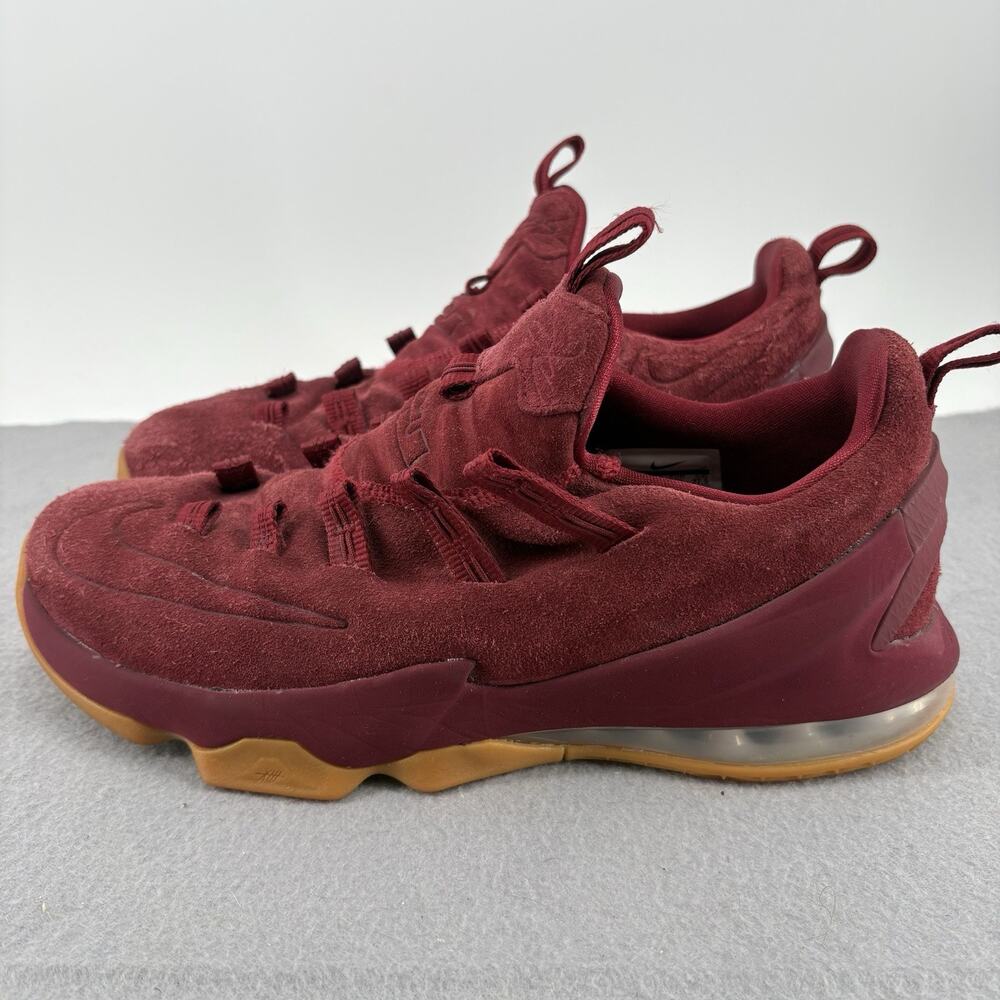 Nike LeBron 13 Low Premium Men's Size 9.5 Team Red Suede Gum Sole AH8289-600